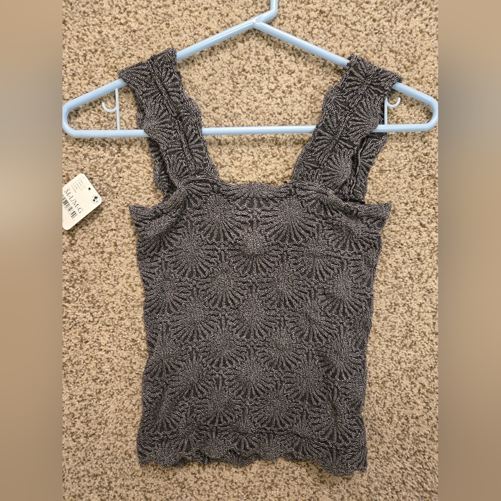 Free People Black Smocked Sleeveless Tank Top - Picture 5 of 6